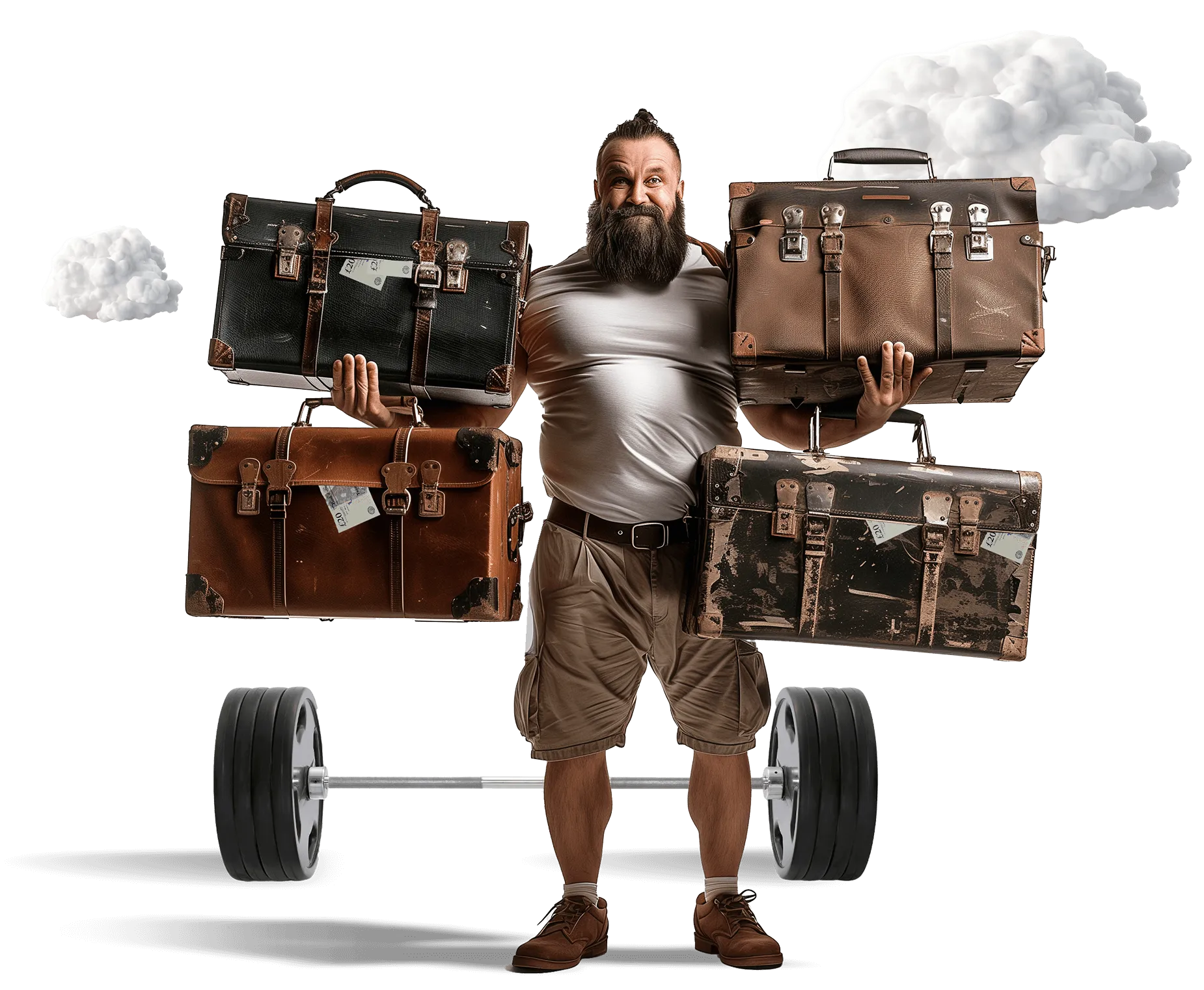 Man holding baggage